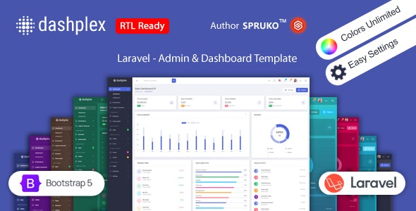 Dashplex v1.0 - Laravel 仪表板模板