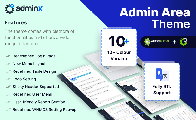 AdminX v1.0.5 - WHMCS ADMIN THEME & TEMPLATE