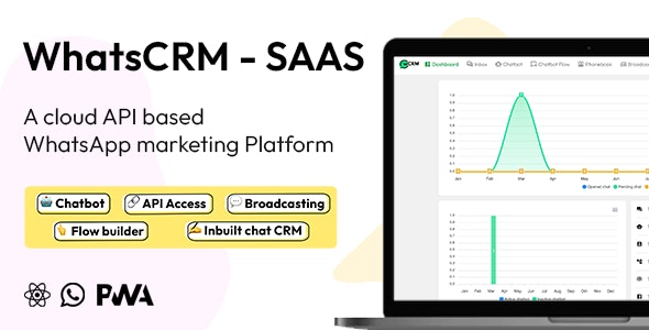 WhatsCRM V2.3 - Chatbot, Flow Builder, API Access, WhatsApp CRM SAAS System