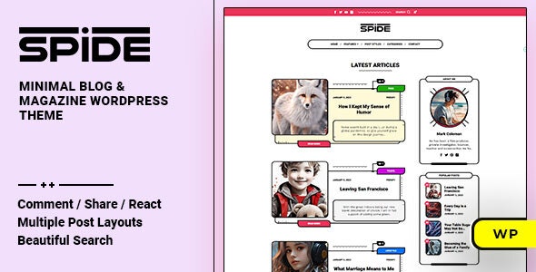 Spide v1.0.4 - WordPress个人博客和杂志主题插图