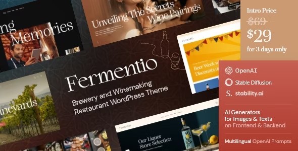 Fermentio v1.0 –  WordPress啤酒厂和酿酒餐厅主题插图