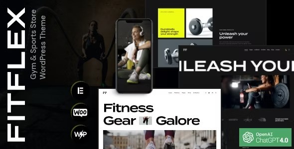 FitFlex v1.0 – WordPress 健身房和体育商店主题插图