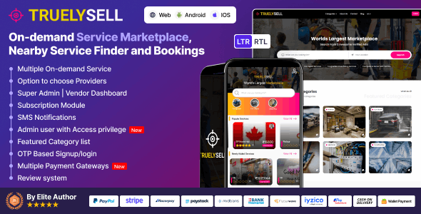 TruelySell v2.3.4  - On Demand Handyman Services, Nearby Service Booking Software (Web + Android + iOS)插图