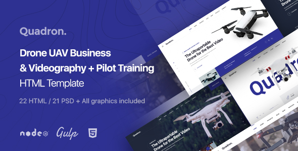 Quadron Drone UAV Business & Videography HTML Template v1.1插图