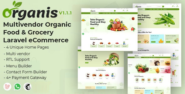 Organis v1.2.1 - Multivendor Organic Food and Grocery Laravel eCommerce插图