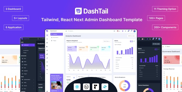 Dashtail - Tailwind, React Next Admin Dashboard Template V1.3.0