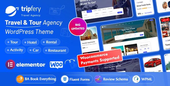 Tripfery v1.3.2 – Travel & Tour Booking WordPress Theme插图