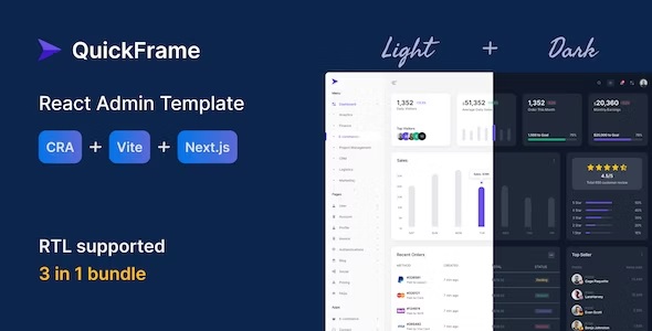 Quickframe V1.0 - React Admin Template (Next.Js, Vite & Cra)插图