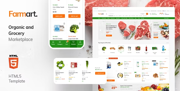 Farmart  v1.2.0- Organic Marketplace eCommerce HTML Template + Admin Template