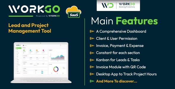 WorkGo SaaS v5.6 – Lead and Project Management Tool插图