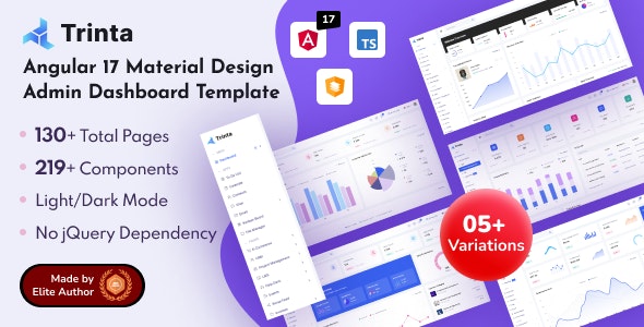 Trinta  V1.0.0 - Material Design Angular 17+ Admin Dashboard Template插图