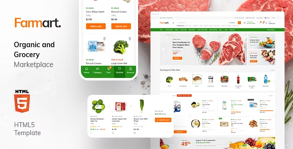 Farmart  v1.2.0- Organic Marketplace eCommerce HTML Template + Admin Template插图