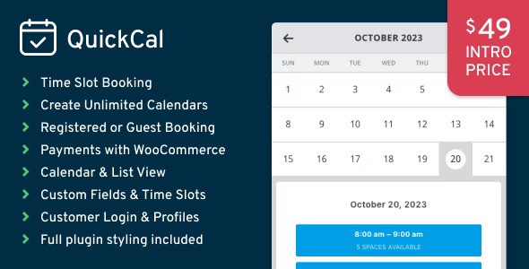 QuickCal v1.0.13 – WordPress 预约日历