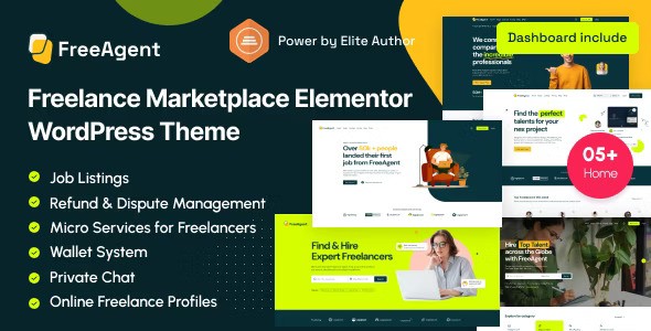 FreeAgent v2.1.1 – Freelance Marketplace Elementor WordPress Theme