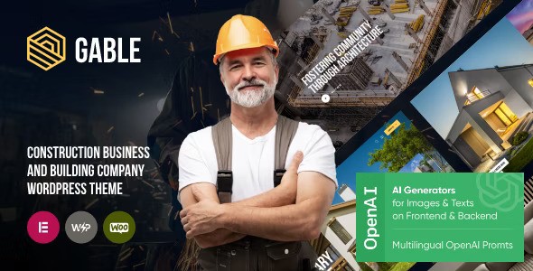 Gable v1.0 – Construction & Building WordPress Theme插图(1)