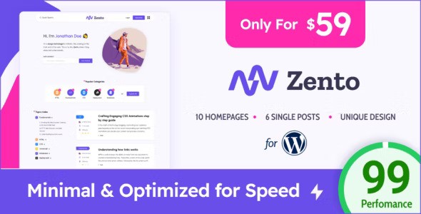 Zento v1.4.0 – 适用于 WordPress 的现代轻量级博客插图