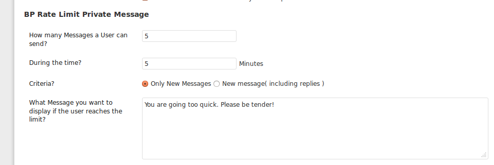 BuddyPress Private Message Rate Limiter v1.1.3