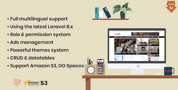 LaraMag v7.4.1 – Laravel News & Magazine Multilingual System