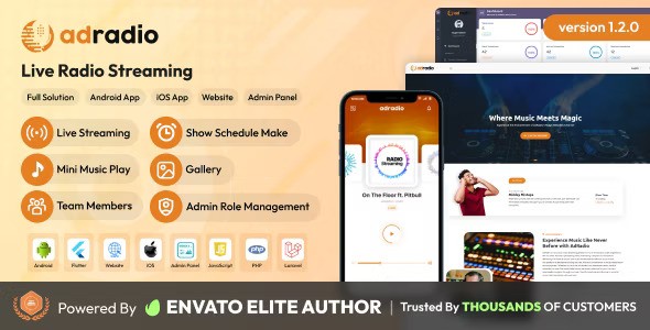 AdRadio v1.2.0 – Live Radio Streaming Website and Apps with Admin Panel插图