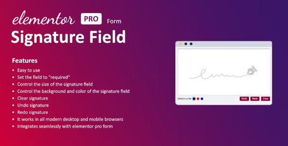 Signature Field for Elementor form v1.2.0插图