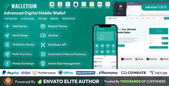 Walletium v1.1.0 – Digital Wallet and Payment Gateway Full Solution