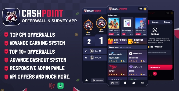 CashPoint Offers & Survay App with Admin Panel v1.8插图