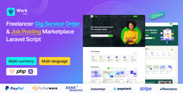 Workzone v3.0.0 – Freelancer Marketplace for Gig Service Order & Job Posting Laravel Script