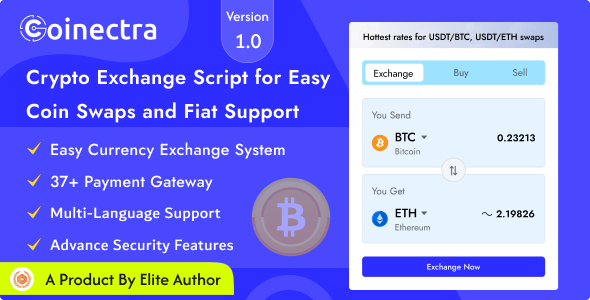 Coinectra v1.1 - 购买、出售和加密货币兑换脚本