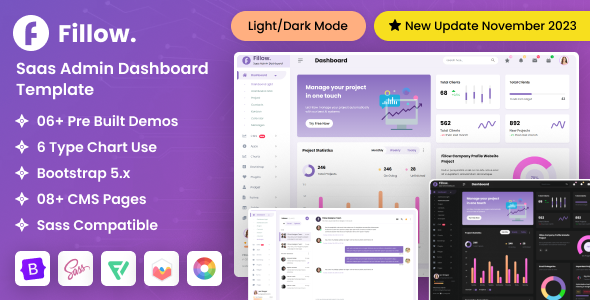 Fillow Saas Admin Dashboard Template v2.0