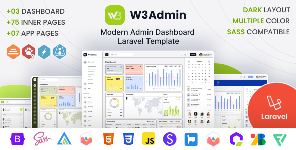 W3Admin v1.0 - Modern Laravel Admin Dashboard