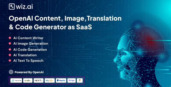 WizAI v1.5 - OpenAI Content, Image, Translation, ChatBot, and Speech to Text Generator SaaS Platform插图