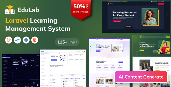 Edulab LMS v20 February 2025 – Laravel Learning Management System with Tailwind CSS