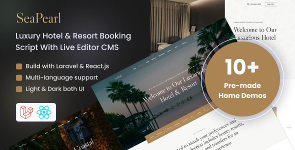 SeaPearl v1.4 – Luxury Hotel & Resort Booking Script With Live Editor CMS